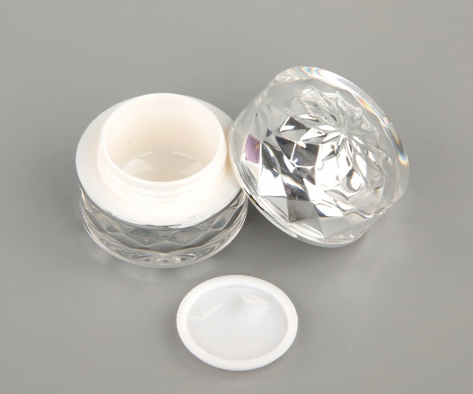 7g 7ml Gold Cosmetic Make-up Jars Acrylic Plastic Silver Lip Balm Bottle with Screw Cover