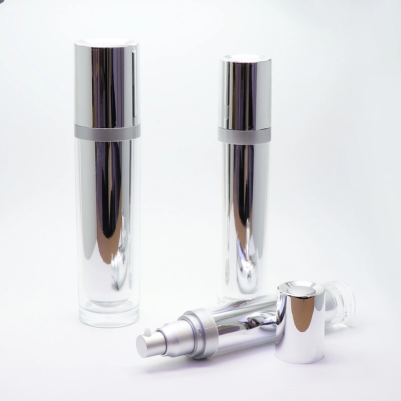 High Grade Straight Round Acrylic Double Layer Plastic Bottle Cosmetic Packaging Set